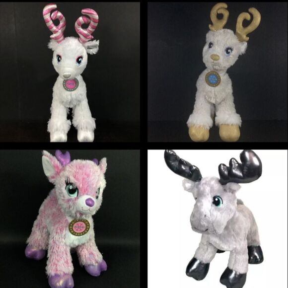 Build-A-Bear -Twinkle + Glisten + Merry Mission-Reindeer Plush-Pink/Gold/Silver - Picture 1 of 16